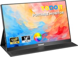 16" - Portable Monitor - Laptopscherm: draagbare monitor 16" 1920×1200 FHD-monitor met IPS-scherm, USB Type-C-poort en ingebouwde luidsprekers, inclusief Smart Cover. Compatibel met pc, laptop, MacBook en Xbox [Energieklasse A]. — thumbnail 1