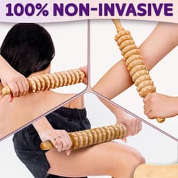 Massagebal - Massage - Massagestok - Vermoeidheid verlichten - Accessoires - Full Body Massager - Dijbeenmassager - Gebogen houten massagerollen - 12 rollen - Ontspanning — thumbnail 3