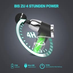 Massagepistool met USB-oplaadfunctie en 4 massagekoppen voor diepe weefselmassage — thumbnail 4