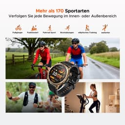 DOOGEE Anywise W1 Smart Watch - AI-spraakbesturing - Videobellen - Elke polsmaat - GPS - Gratis kaartmateriaal - 18 dagen batterijduur - Fitnesstracker - 170+ sportmodi - 5 ATM waterdicht - voor Android en iPhone — thumbnail 2