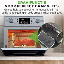 Elektrische Airfryer Oven - Heteluchtfriteuse Combi Oven - Gezond Koken - 360° Hete Lucht Circulatie - 26 Liter - Zilver — thumbnail 4