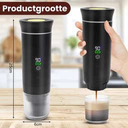 DnA® Draagbare Koffiemachine - Blender To Go - Draagbare Blender - Zwart - 9cm x 9cm x 21cm — thumbnail 2
