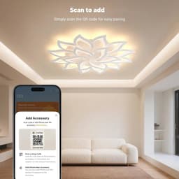 Dimbare Slimme LED-plafondlamp met Afstandsbediening en App, Moderne Kroonluchter voor Woonkamer en Slaapkamer, 18 Koppen, Ø105cm, 168W — thumbnail 1