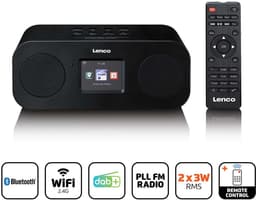Lenco Internetradio - Stereo Internet Radio met Wifi DAB en FM - Bluetooth 5.3 - Wekkerradio - DIR-121BK - Zwart — thumbnail 4