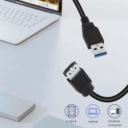 USB naar eSATA converterkabel 5 Gbit/s - 1m voor HDD/SSD/ODD laptops — thumbnail 5
