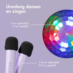 imoshion Sing & Shine Karaoke Set - Met Bluetooth Speaker, Microfoons en Discolamp - Karaokeset voor Volwassenen en Kinderen — thumbnail 4
