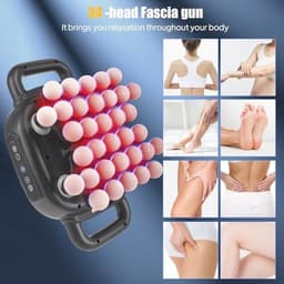 Massagepistool - Spierontspanner - Diepe Ontspanning - 34 Massagekoppen - 2 uur looptijd - Zwart — thumbnail 3