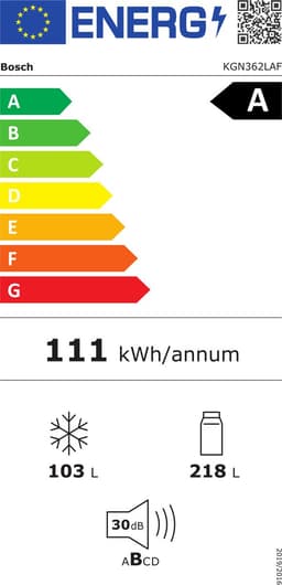 Bosch KGN362LAF - Serie 4 -Koel-vriescombinatie - Metaal look - Energielabel A - Total No Frost: nooit meer je vriezer ontdooien en geen condens in je koelkast - Led verlichting - Perfect Fit: zet je koelkast strak tegen de wand of in een nis — thumbnail 2