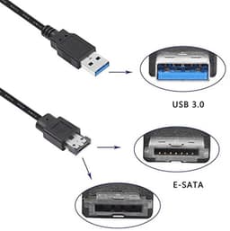 USB naar eSATA converterkabel 5 Gbit/s - 1m voor HDD/SSD/ODD laptops — thumbnail 4