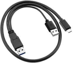 USB-C naar Dual USB Y-Kabel | Extra Stroom en Data voor Externe Harde Schijf en Laptop — thumbnail 3