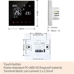 Slimme Thermostaat voor Vloerverwarming Boiler met Wifi en LED Touchscreen Bediening — thumbnail 4