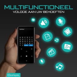 Draagbare Bluetooth MP3-Speler -Inclusief oordopjes, lader & microSD - Touchscreen, Offline, Zwart, Bluetooth 5.2 — thumbnail 3