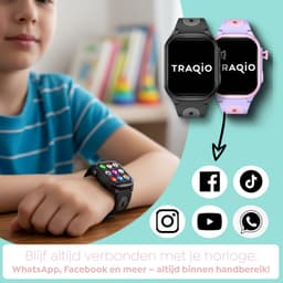 Traqio TRQ08 - smartwatch kinderen - gps horloge kind - kinderhorloge bellen - gps tracker kinderhorloge - kinderhorloge met gps - kinderhorloge - Zwart — thumbnail 5