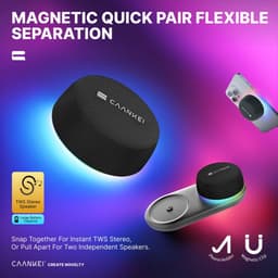 Caankei Draadloze Bluetooth Speakers - 2 Party Speakers met RGB licht - Multipairing - Draadloze Muziek Box - Stereogeluid voor PC / Laptop - met Magneet - Met Telefoonhouder - Zwart — thumbnail 3