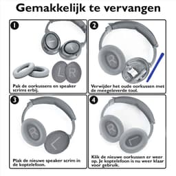 Set Oorkussens voor Bose Koptelefoon met installatie gereedschap - Grijs - QuietComfort 35 - QC35II - QC35 - QC25 - QC15 - QC2 - Soundtrue - Soundlink Around-Ear II AE2 — thumbnail 5