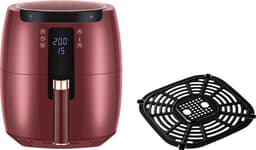 Swiss Pro+ - SP-DAF7LR - airfryer XXXL - Intelligente Heteluchtfriteuse Digitaal- 7 L - XXXL - New Model 2026 - GRATIS Recepten Boek - Touchscreen - TURBO Opwarmen - Rood - 7 liter — thumbnail 3