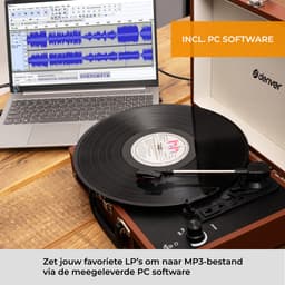 Denver Platenspeler - Ingebouwde Speakers - Incl. PC Software - Auto-stop - Retro - VPL120 - Bruin — thumbnail 5