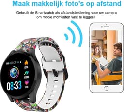 Belesy® BQSiZw8 Skull - Limited edition - Smartwatch dames - Zwart — thumbnail 5