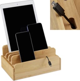Oplaadstation bamboe - voor meerdere apparaten - kabel organizer — thumbnail 1