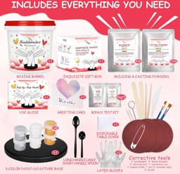 Handafdrukset,Handen Casting Kit,3D Hand Molding Kit all-in-one Hand-Casting Kit met Alginaat en Gips,Doe-Het-Zelf Gipsafdruk voor Koppels,Handafdruk Set voor Koppels voor vele Gelegenheden — thumbnail 3