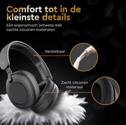 Golden Sound Tune - Draadloze Koptelefoon - Active Noise Cancelling tot 35 dB - Over ear hoofdtelefoon - Bluetooth - 65 uur batterijduur - Geschikt voor elke smartphone & laptop - Koptelefoons — thumbnail 5