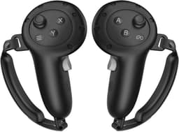 Siliconen controllerhoezen + houder voor Meta Quest 3S / Quest 3 – Zachte antislip beschermgreep met verstelbare bandjes – VR-accessoires (zwart/grijs) — thumbnail 1