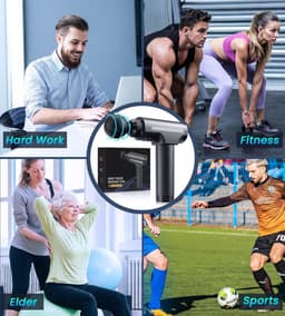 Massage Pistool Deep Tissue Massage Gun - Krachtige Spier Massager met 30 Snelheden - 8 Massagekoppen - LCD-aanraakscherm - Professioneel Spiermassagepistool — thumbnail 5