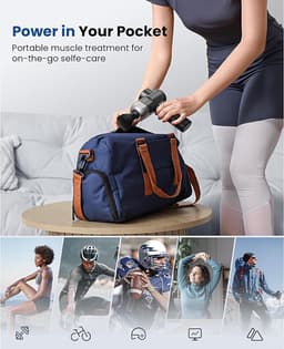 Massage Pistool Diepweefsel Percussiemassager - Spiermassager met 5 Snelheden en 5 Koppen - Handmassageapparaat voor Thuis Gym Kantoor - Herstel Pijn en Stijfheid Verlichting Zilver — thumbnail 2