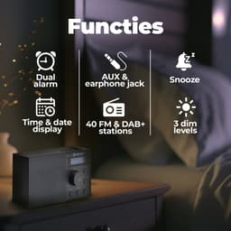 Denver DAB Radio - DAB+/ FM Radio - 40 voorkeuzezenders - Wekkerradio - DAB51B — thumbnail 4