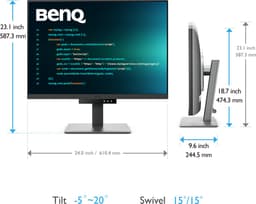BenQ 4K Eye-Care Programming Monitor RD280U - 60Hz - IPS Beeldscherm - 3840x2560p - EyeCare - 28,2 inch — thumbnail 3