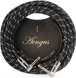 Áengus Black Tweed Gitaarkabel Instrumentkabel - 6.35mm mono jack plug haaks/haaks - 6 meter — thumbnail 1