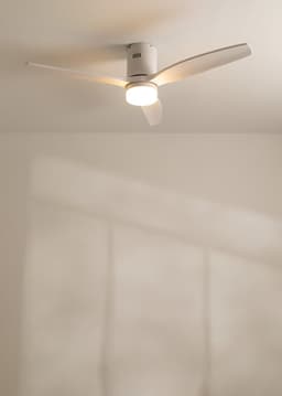 CREATE - Plafondventilator 40W silent Ø132 cm ABS - Met Verlichting drie temperaturen - Met Wandregelaar - Met Afstandsbediening - 6 Snelheden - Timer - Zomer/Winter functie - Wit - WIND CALM — thumbnail 3