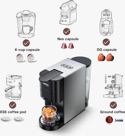 ProductPlein - Hibrew Koffiemachine Met Capsulehouder - 5-in-1 Koffiezetapparaat - Koffie machine - Koffieapparaat - Meerdere capsules mogelijk — thumbnail 2
