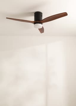 CREATE - Plafondventilator 40W silent Ø132 cm ABS - Met Verlichting drie temperaturen - Met Wandregelaar - Met Afstandsbediening - 6 Snelheden - Timer - Zomer/Winter functie - Donker Hout - WIND CALM — thumbnail 3