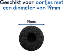 Ibley Zachte foam oortips 19mm - 10 stuks / 5 paar - universeel geschikt - Spons oordop kussens - voor oortjes - Zwart — thumbnail 2