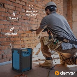 Denver Bouwradio DAB - Bluetooth - met Accu - AUX - FM - USB-C - Spatwaterdicht - WRD60 — thumbnail 3