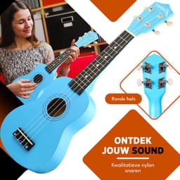 Finesse Ukelele - Starterset - 21" - Ukulele - Kind - Muziekinstrument - Blauw — thumbnail 4