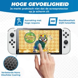 Screenprotector geschikt voor Nintendo Switch OLED - Tempered Glass - 2 stuks - Transparant — thumbnail 3