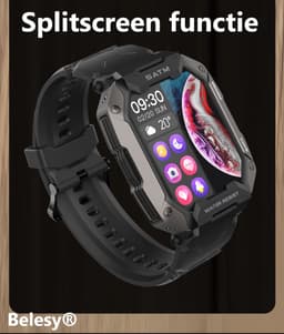 Belesy® Covert - Smartwatch Heren –Horloge – Navigatie - Stappenteller – Calorieën - Hartslag – Sporten - Je eigen foto als wijzerplaat - Kleurenscherm - Full Touch – Groen – Siliconen - Moederdag — thumbnail 4