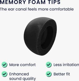 kwmobile 6x cover voor oordopjes - geschikt voor Samsung Galaxy Buds 2 - Van memory foam in zwart - Maat S, M en L — thumbnail 2