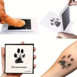 Honden- en Baby Pootafdrukset met Inktkussen – Afdrukset voor Huisdierpoot, Babyhand en Babyvoet – 5.8 x 9.4 cm – Veilig en Niet-Toxisch – Herinnering Souvenir Cadeau — thumbnail 2