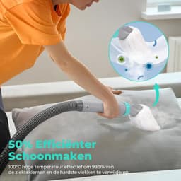 Stofzuiger met stoomfunctie en tapijtreiniger - 3-in-1 reiniger met heet water (60°C) en stoom (100°C) - Dubbele tank (1,8L schoon / 1,3L vuil) - Voor tapijt, bank, auto en vloeren - Inclusief reinigingsmiddel — thumbnail 4