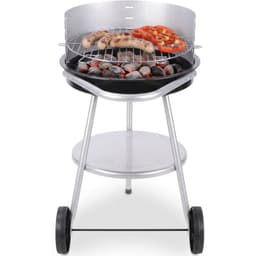 Lomera Houtskoolbarbecue - Houtskool BBQ - Barbecue op Wielen - Ronde Barbecue - Barbecue met Deksel - Verrijdbare Barbecue - Barbecue met Rooster - Verstelbaar Grillrooster - Halfronde Barbecue — thumbnail 1