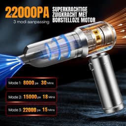 CLVP® Kruimeldief Draadloos - Auto Stofzuiger - Handstofzuiger - Zilver — thumbnail 4