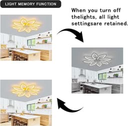 Stille Plafondventilator met Licht en Afstandsbediening, Dimbaar, 90 cm — thumbnail 3