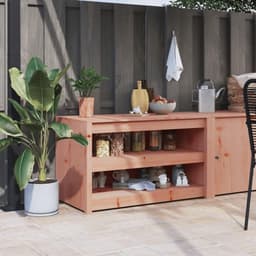 Houten Buitenkeuken Kast - Tuin Terras Opbergkast - Buiten Koken Opslag - Modulair Ontwerp Douglas - 106x55x64 cm — thumbnail 1