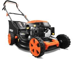 FUXTEC 3in1 Benzine Grasmaaier FX-RM4646ECO - 3,5pk / 2,6kW - 46cm Maaibreedte - 7-traps Maaihoogteverstelling - 4-Takt - Incl. 50L Grasvanger - Mulchfunctie & Reinigingsaansluiting