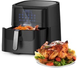 GRIFEMA GC2001 Oil Fryer 6.5L/1800W With Touch Screen LED Screen, Hot Air Fryer, 12 Presets for Fast Air Cycle, 60 Minutes Time and Adjustable Temperature, Black — thumbnail 1