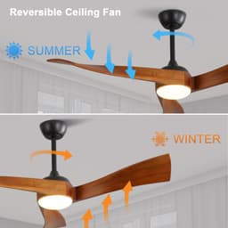 52 inch Plafondventilator met Lamp – 6 Snelheden, Energiezuinige DC-motor, Afstandsbediening – Slaapkamer & Woonkamer — thumbnail 2