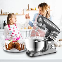 HYUNDAI - Success Cake+ Keukenmachine met Blender en Vleesmolen - 1500 W - 6,2 L RVS Mengkom - 6 Snelheden - Grijs — thumbnail 5